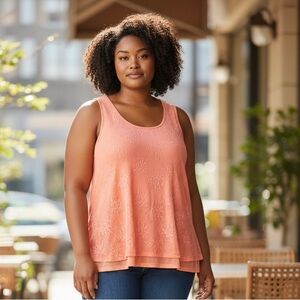 Metaphor - EC - Coral Layered Tank Top